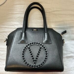 Valentino | Minimi Rock Leather Studded Satchel | Black | Top Handle Bag